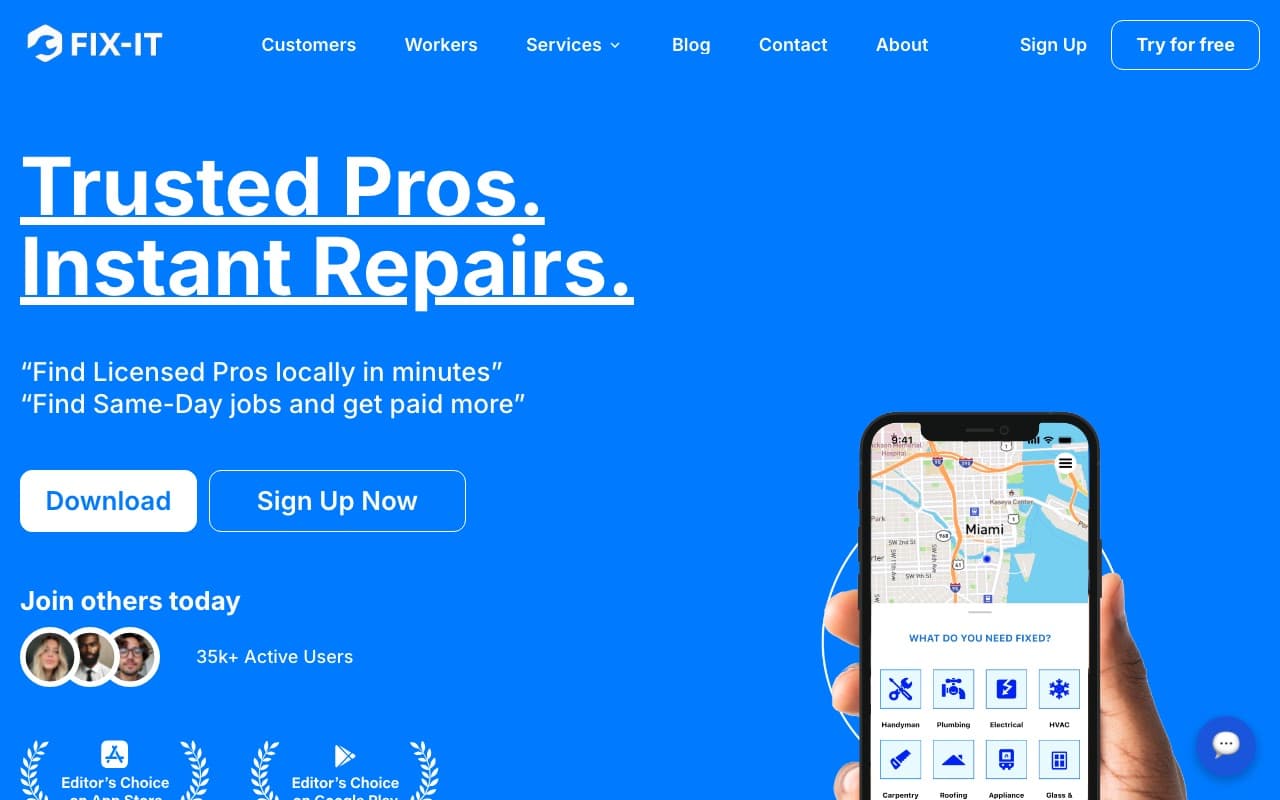 Fix It website screenshot